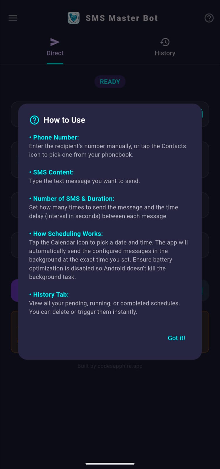 SMS Master Bot - Group Selection